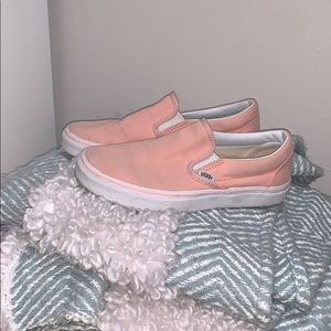 Peach pink slip on Vans